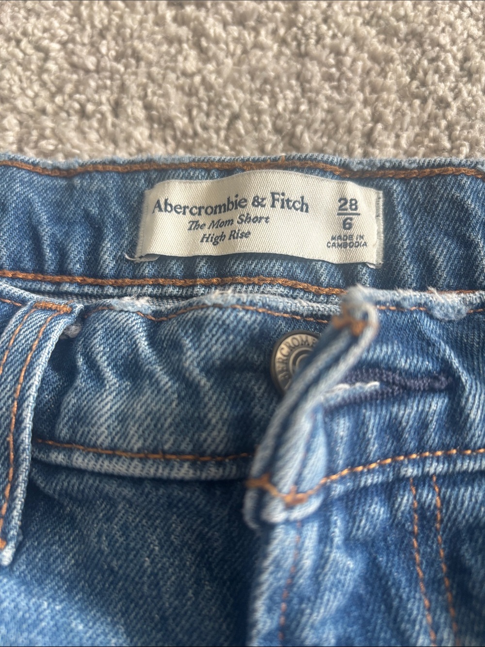 Abercrombie & Fitch Light Blue Denim Mom Shorts